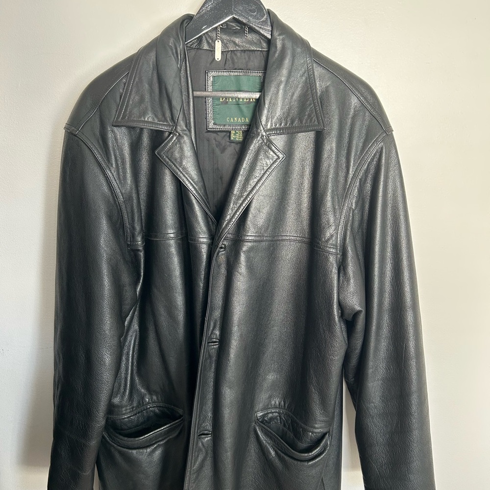 Danier Black Leather Coat